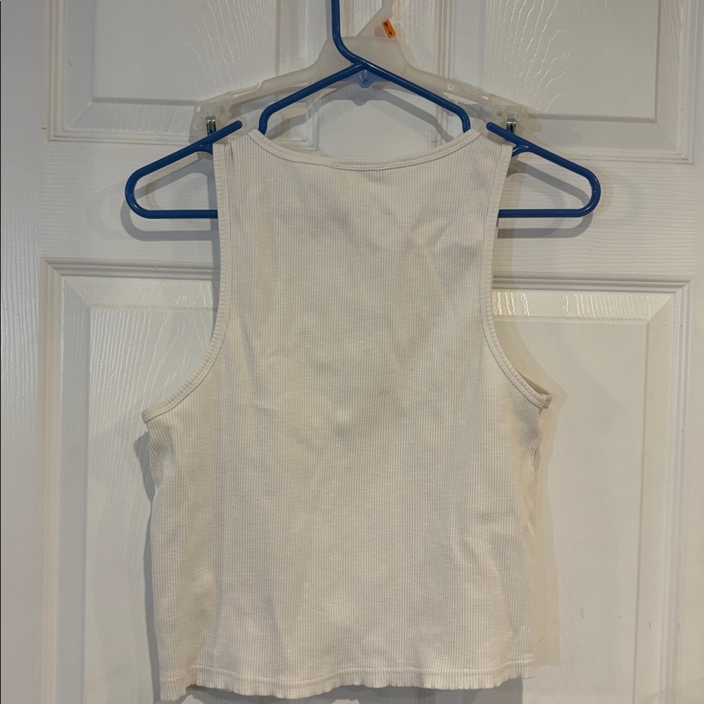 Zara Cream Ribbed Tank Top - Picture 3 of 3